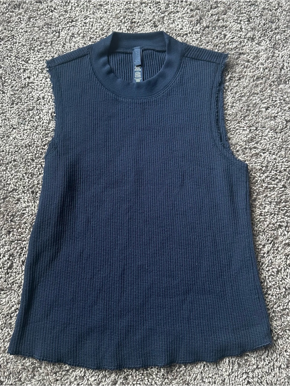 SKIMS Navy Sleeveless Waffle Knit Tank
